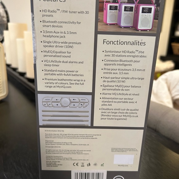 Retro Style MyVQ Retro Mini Bluetooth Speaker FM Radio Cream HTF in Box Portable - Picture 10 of 11